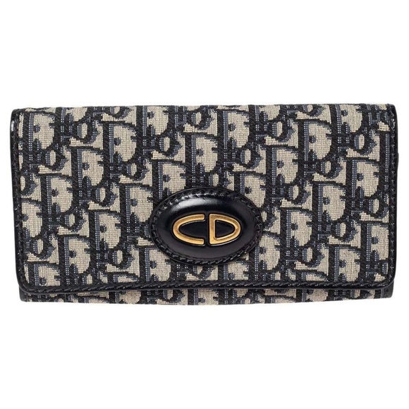 DIOR LOGO MONOGRAM BLUE WALLET ON CHAIN - Picture 7 of 12